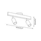 Adjustable Wood Bar Multi-Spot Ceiling Light With Pivot Spotlights