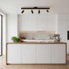 Adjustable Wood Bar Multi-Spot Ceiling Light With Pivot Spotlights