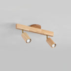 Adjustable Wood Bar Multi-Spot Ceiling Light With Pivot Spotlights
