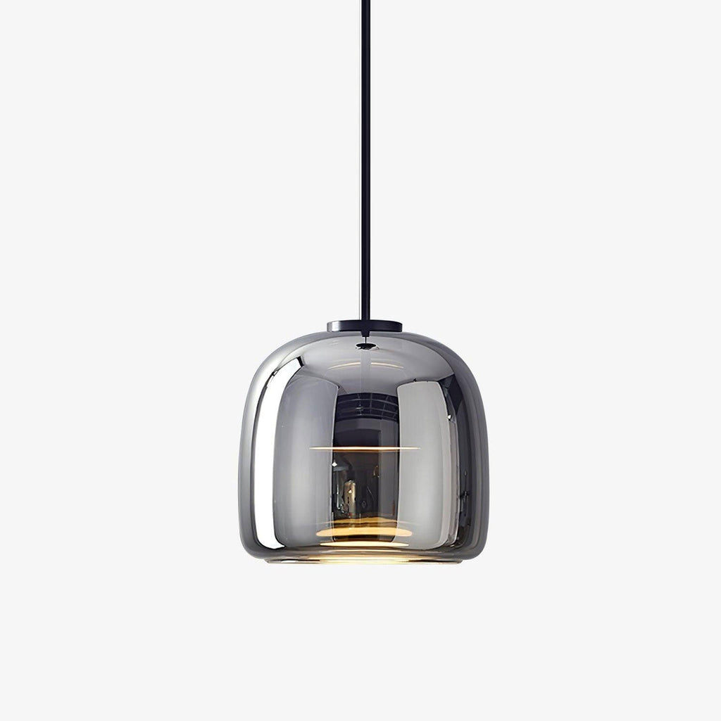 Smoked Glass Dome Pendant Lights With Black Cord
