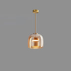 Smoked Glass Dome Pendant Lights With Black Cord