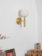 Textured Tulip Shade Wall Lamp With Round Backplate