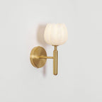 Textured Tulip Shade Wall Lamp With Round Backplate