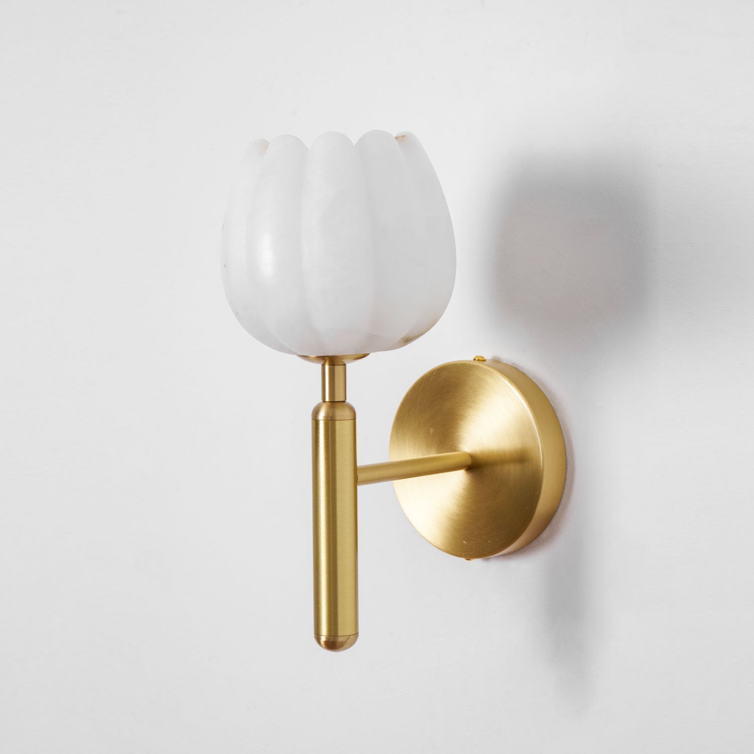 Textured Tulip Shade Wall Lamp With Round Backplate