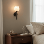 Textured Tulip Shade Wall Lamp With Round Backplate