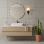 Textured Tulip Shade Wall Lamp With Round Backplate