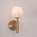 Textured Tulip Shade Wall Lamp With Round Backplate