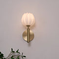 Textured Tulip Shade Wall Lamp With Round Backplate