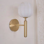 Textured Tulip Shade Wall Lamp With Round Backplate