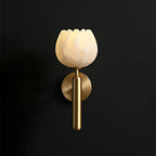 Textured Tulip Shade Wall Lamp With Round Backplate