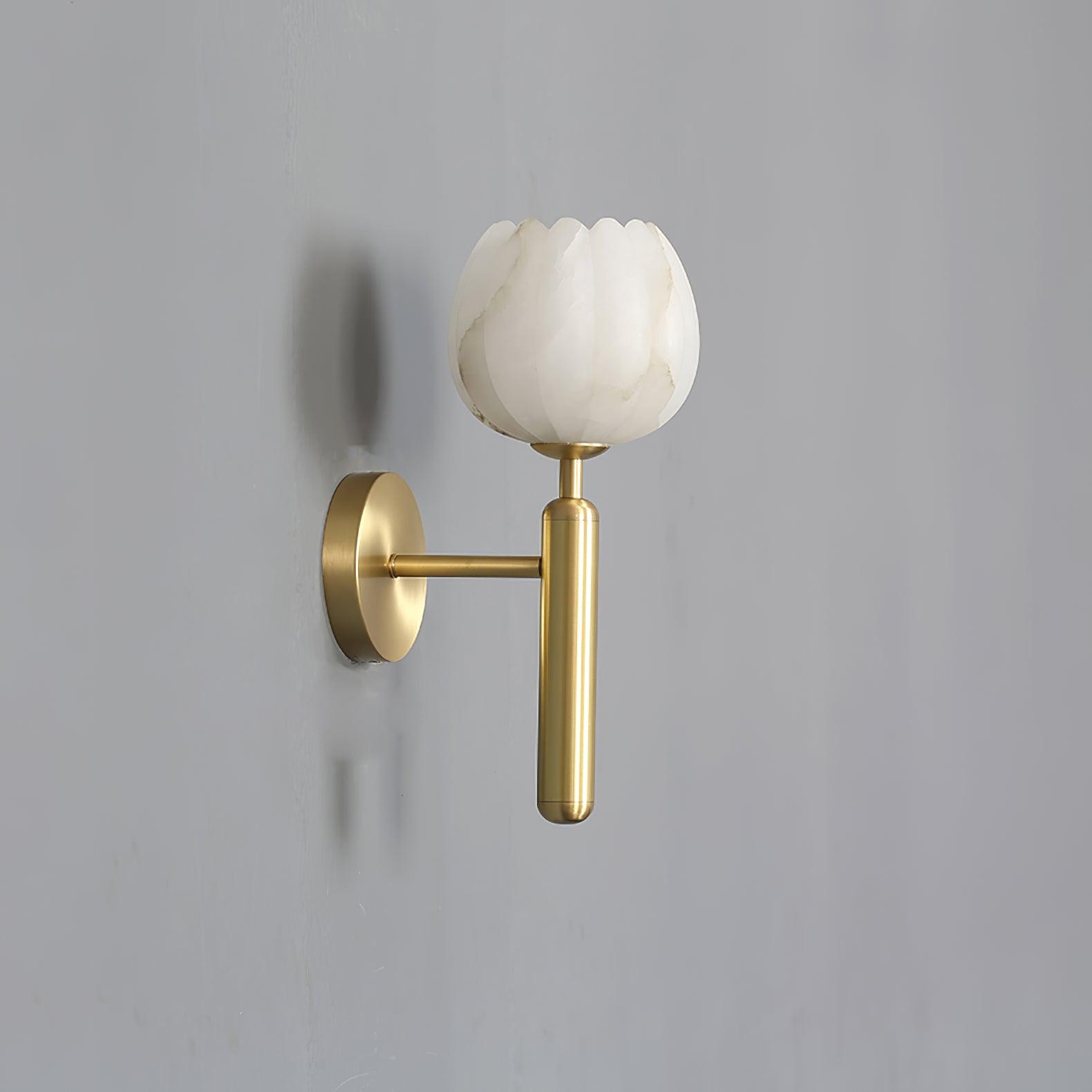 Textured Tulip Shade Wall Lamp With Round Backplate