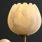 Textured Tulip Shade Wall Lamp With Round Backplate