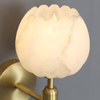 Textured Tulip Shade Wall Lamp With Round Backplate