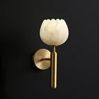 Textured Tulip Shade Wall Lamp With Round Backplate