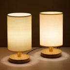 Scandinavian Wood Table Lamp With Linen Shade — Ashbury Home & Living