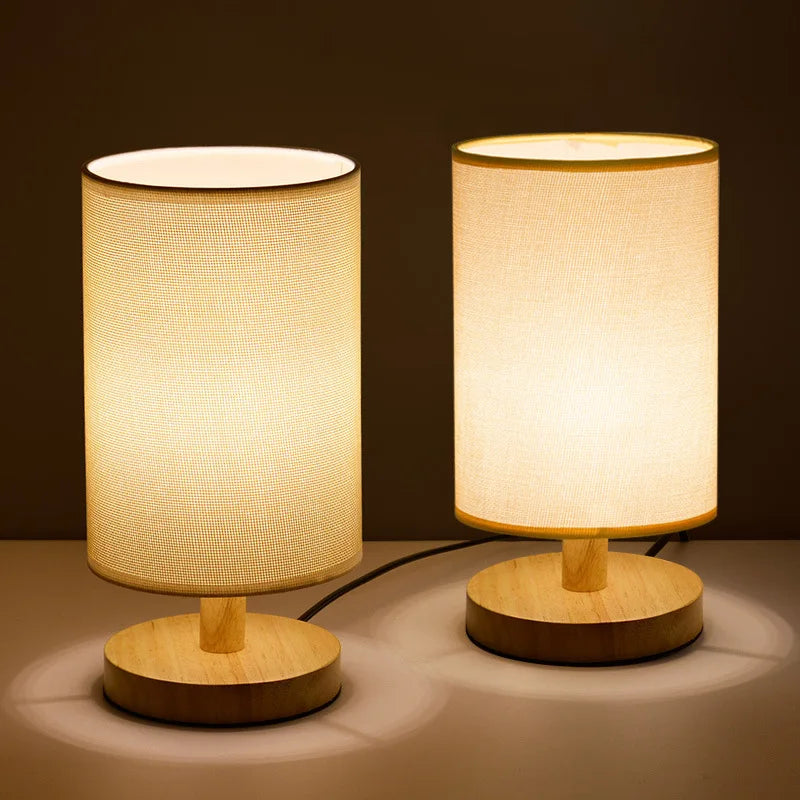 Scandinavian Wood Table Lamp With Linen Shade — Ashbury Home & Living