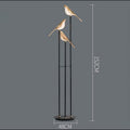 Modern Bird LED Floor Lamp with 3 Light Heads and Gold Accents