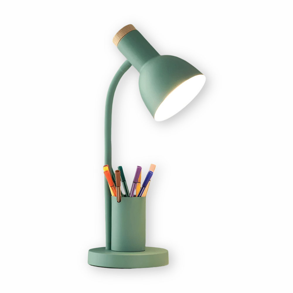 Modern LED Desk Lamp with Pen Holder Adjustable Colour Temperature Iron Reading Lamp for Home Office and Study