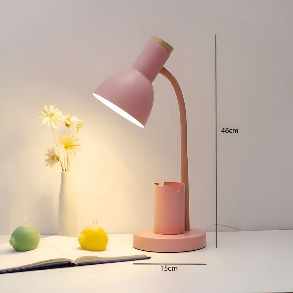 Modern LED Desk Lamp with Pen Holder Adjustable Colour Temperature Iron Reading Lamp for Home Office and Study