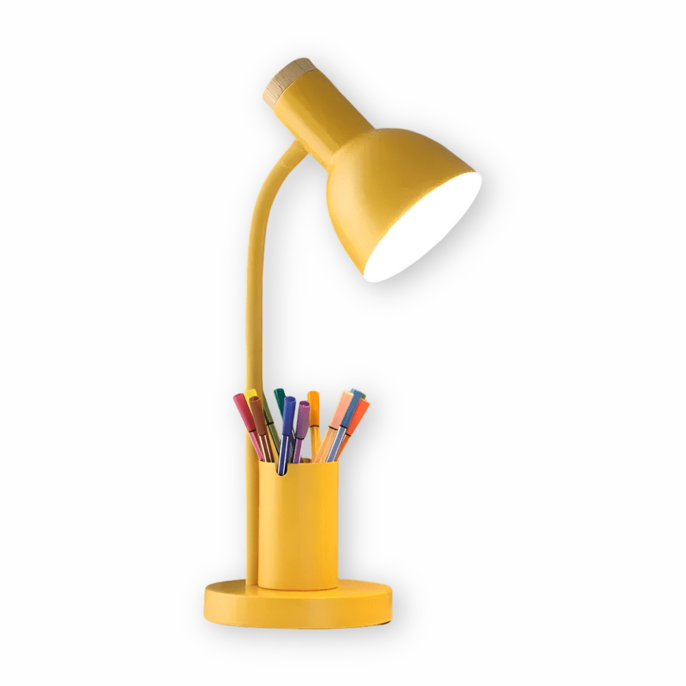 Modern LED Desk Lamp with Pen Holder Adjustable Colour Temperature Iron Reading Lamp for Home Office and Study
