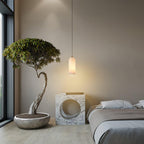 Slim Alabaster Cylinder Pendant Light With Single-Drop Design