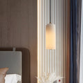 Slim Alabaster Cylinder Pendant Light With Single-Drop Design