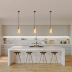 Slim Alabaster Cylinder Pendant Light With Single-Drop Design