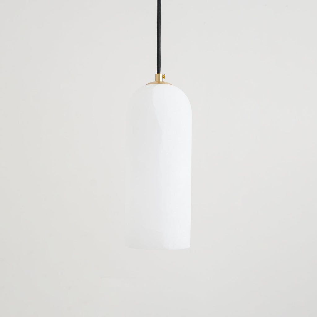 Slim Alabaster Cylinder Pendant Light With Single-Drop Design