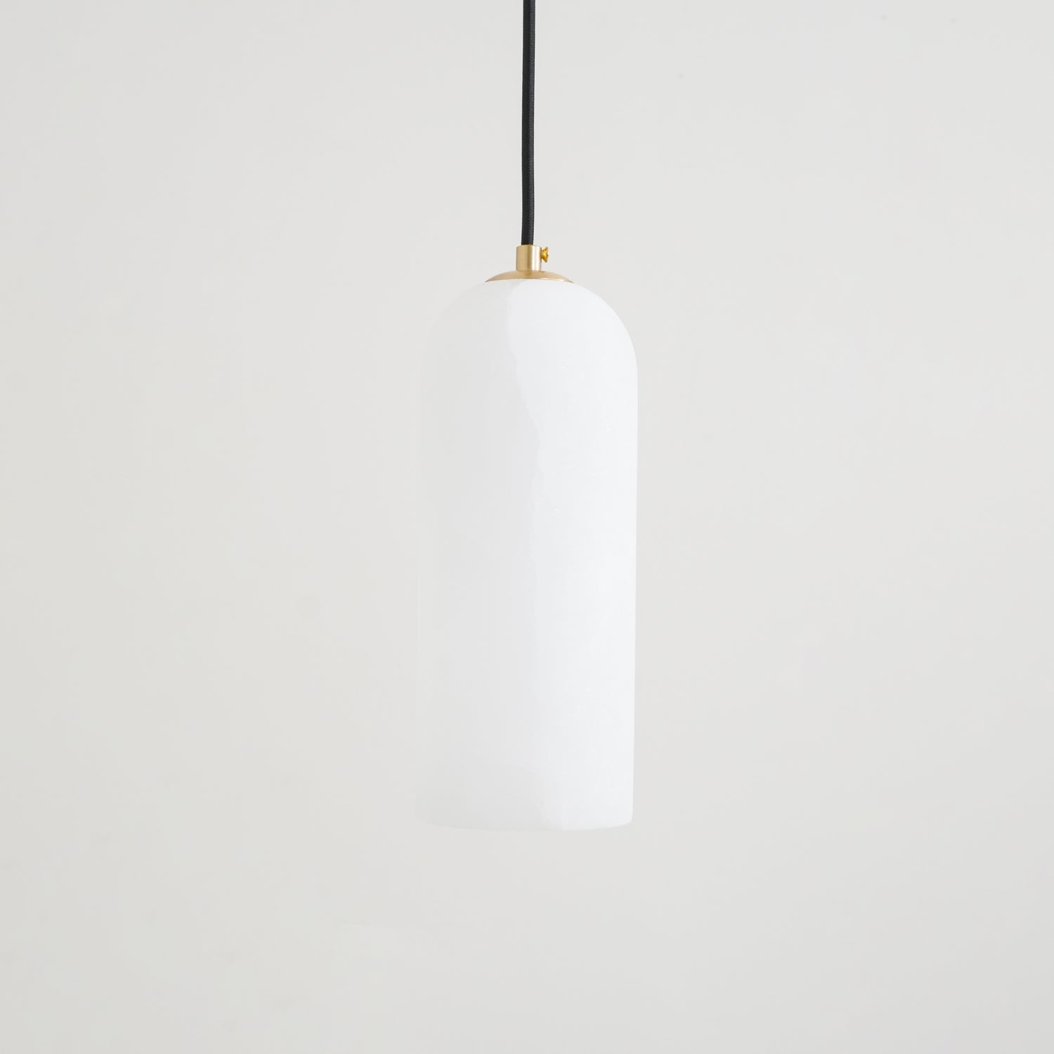 Slim Alabaster Cylinder Pendant Light With Single-Drop Design