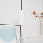 Slim Alabaster Cylinder Pendant Light With Single-Drop Design