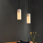 Slim Alabaster Cylinder Pendant Light With Single-Drop Design