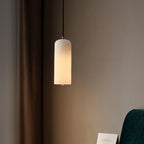 Slim Alabaster Cylinder Pendant Light With Single-Drop Design