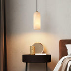 Slim Alabaster Cylinder Pendant Light With Single-Drop Design