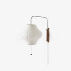 Ribbed Oval Wall Sconce With Pull Chain And Curved Arm