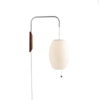 Ribbed Oval Wall Sconce With Pull Chain And Curved Arm