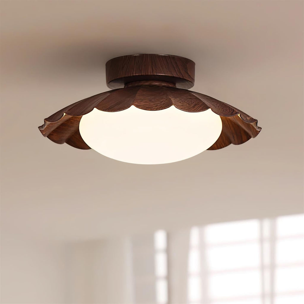 Scalloped Petal Ceiling Light With Domed Diffuser