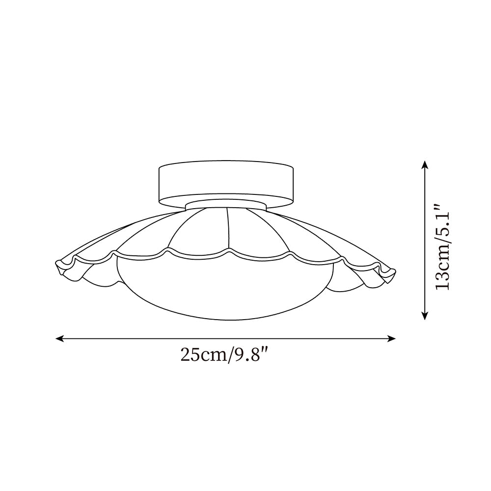 Scalloped Petal Ceiling Light With Domed Diffuser