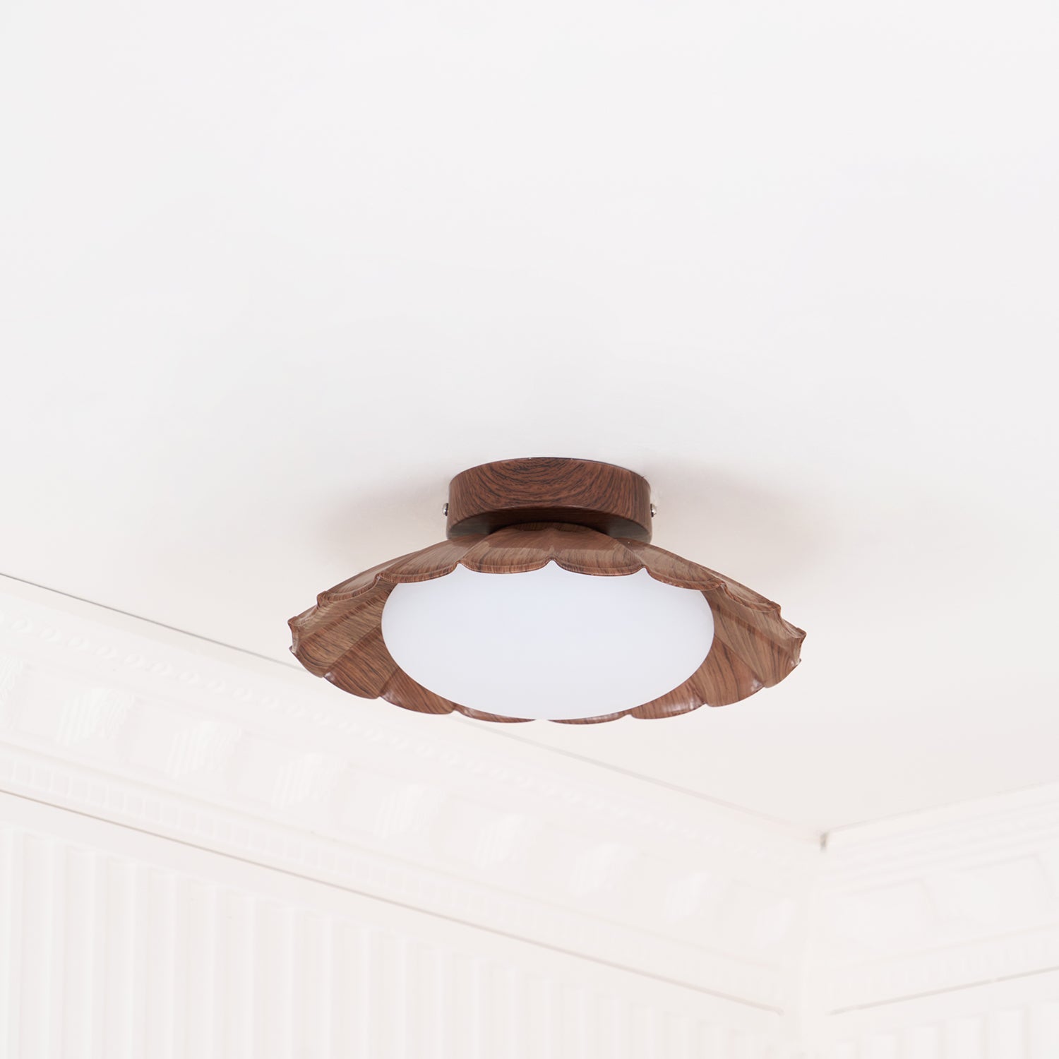 Scalloped Petal Ceiling Light With Domed Diffuser
