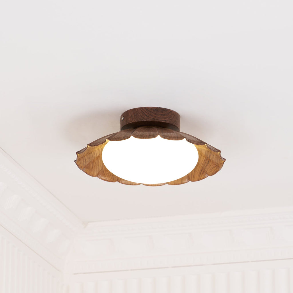 Scalloped Petal Ceiling Light With Domed Diffuser
