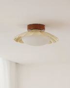 Scalloped Petal Ceiling Light With Domed Diffuser