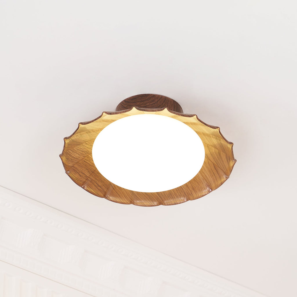 Scalloped Petal Ceiling Light With Domed Diffuser