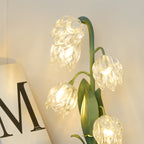 Lily-Inspired Crystal Blossom Table Lamp With Multi-Light Stem