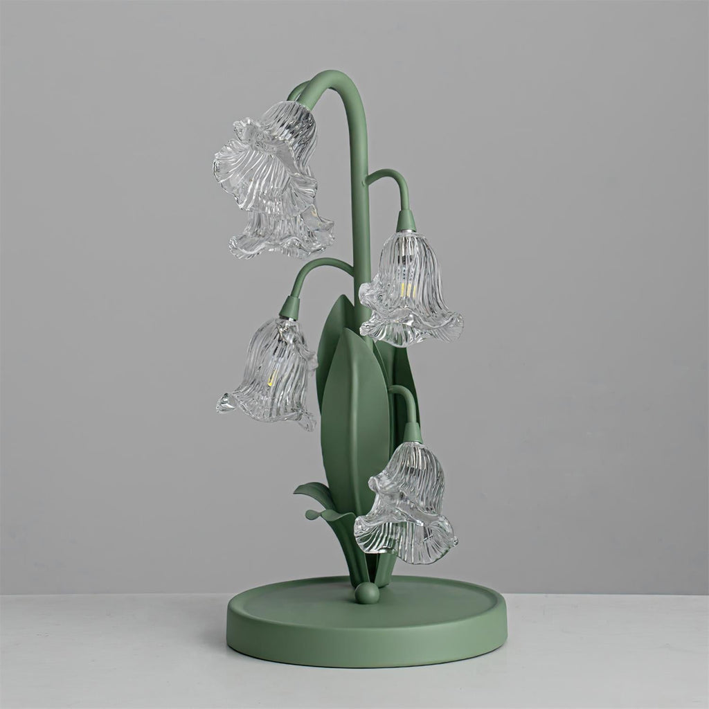 Lily-Inspired Crystal Blossom Table Lamp With Multi-Light Stem