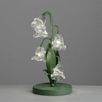 Lily-Inspired Crystal Blossom Table Lamp With Multi-Light Stem