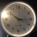 Scandinavian Silent Table Clock Metal Desk Clock with Sweep Movement Battery Operated Modern Round Mantel Clock for Bedroom | Living Room and Office