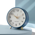 Scandinavian Silent Table Clock Metal Desk Clock with Sweep Movement Battery Operated Modern Round Mantel Clock for Bedroom | Living Room and Office