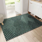 Non-Slip Doormat with Sand Trap Ridged Pattern Durable Fabric Entrance Mat for Front Door and Hallway