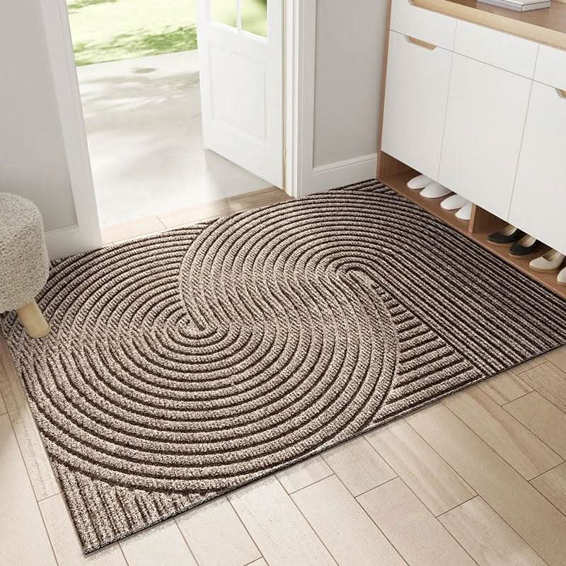 Non-Slip Doormat with Sand Trap Ridged Pattern Durable Fabric Entrance Mat for Front Door and Hallway