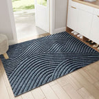 Non-Slip Doormat with Sand Trap Ridged Pattern Durable Fabric Entrance Mat for Front Door and Hallway