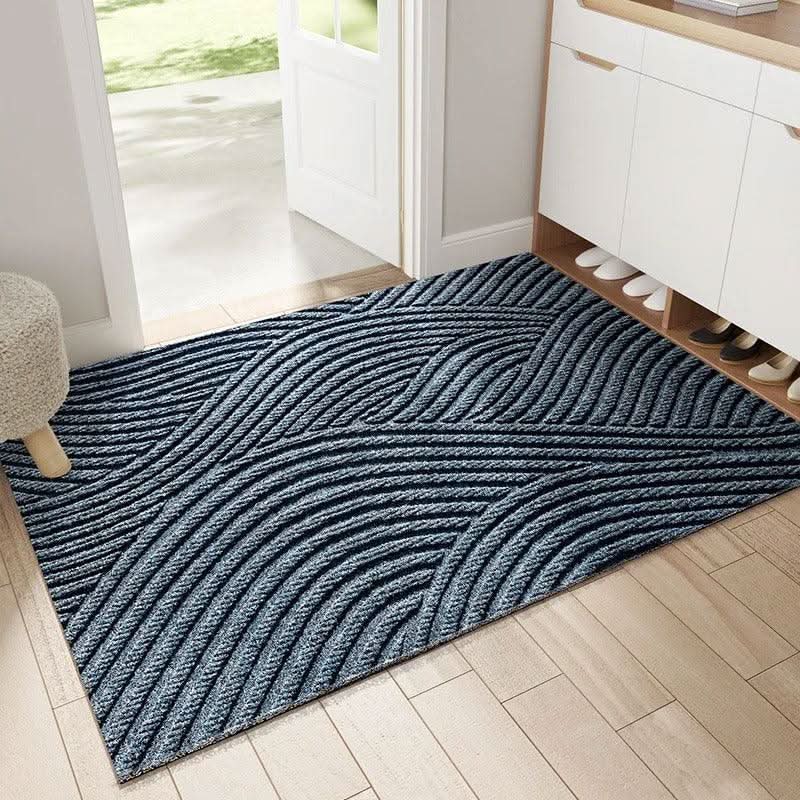 Non-Slip Doormat with Sand Trap Ridged Pattern Durable Fabric Entrance Mat for Front Door and Hallway